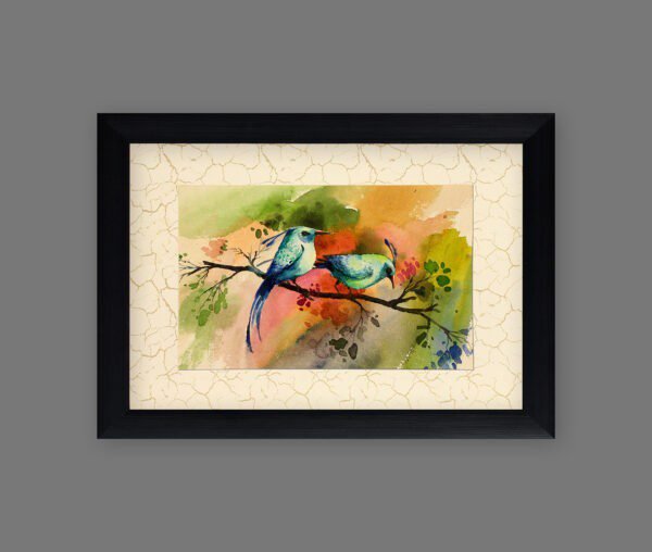 bird's painting on canvas